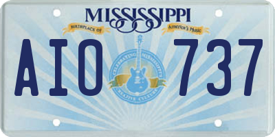 MS license plate AIO737