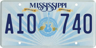 MS license plate AIO740