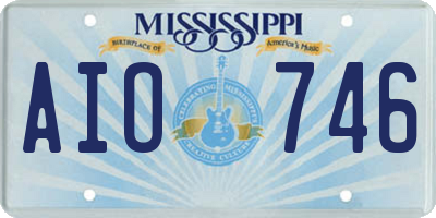 MS license plate AIO746