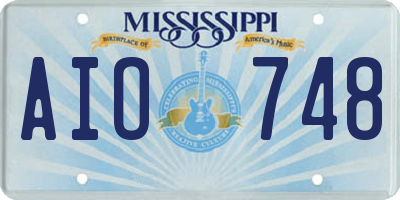 MS license plate AIO748