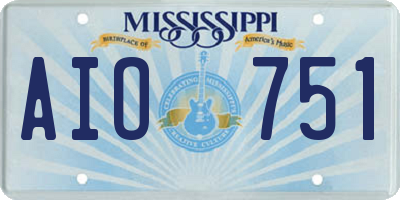 MS license plate AIO751