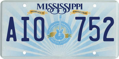 MS license plate AIO752