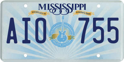 MS license plate AIO755