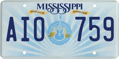 MS license plate AIO759