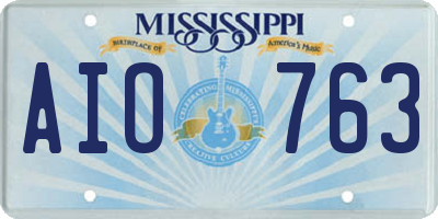 MS license plate AIO763