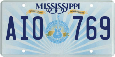 MS license plate AIO769