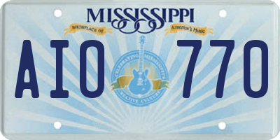 MS license plate AIO770