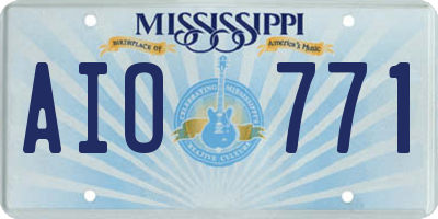 MS license plate AIO771