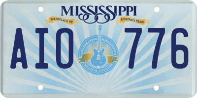 MS license plate AIO776