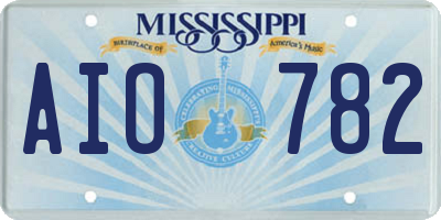 MS license plate AIO782