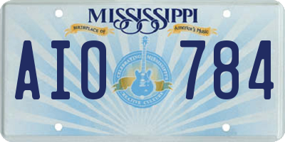 MS license plate AIO784