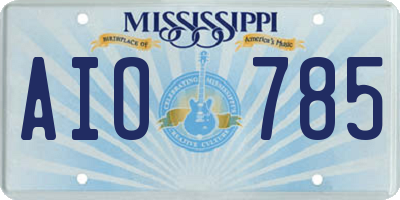 MS license plate AIO785