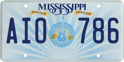 MS license plate AIO786
