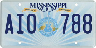 MS license plate AIO788