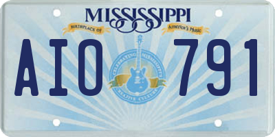 MS license plate AIO791