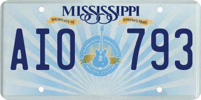 MS license plate AIO793