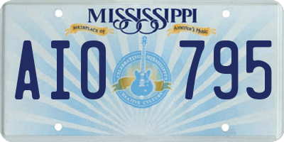 MS license plate AIO795