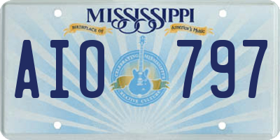 MS license plate AIO797