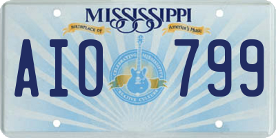 MS license plate AIO799