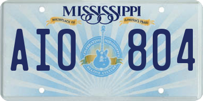 MS license plate AIO804