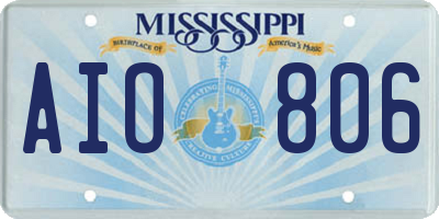 MS license plate AIO806