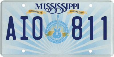 MS license plate AIO811
