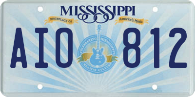 MS license plate AIO812