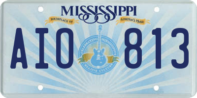 MS license plate AIO813