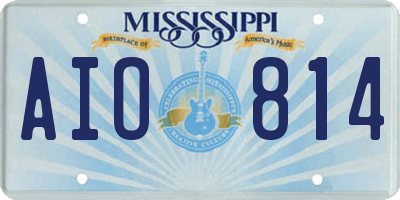 MS license plate AIO814