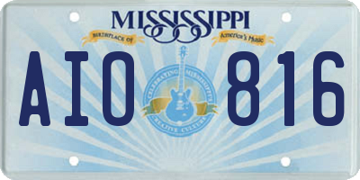 MS license plate AIO816
