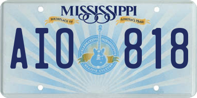 MS license plate AIO818
