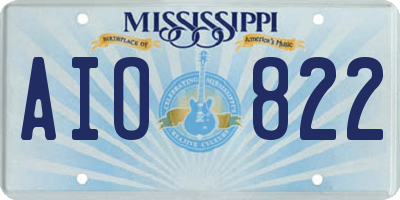 MS license plate AIO822