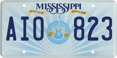MS license plate AIO823