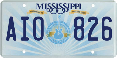 MS license plate AIO826