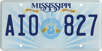 MS license plate AIO827