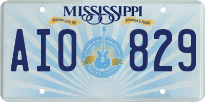 MS license plate AIO829