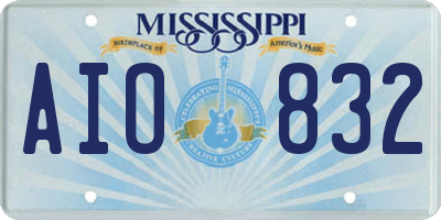 MS license plate AIO832