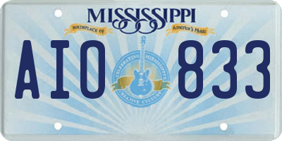 MS license plate AIO833