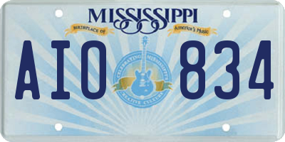 MS license plate AIO834