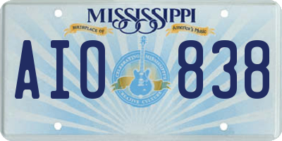 MS license plate AIO838