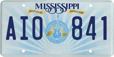 MS license plate AIO841