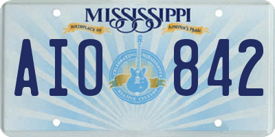 MS license plate AIO842