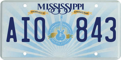 MS license plate AIO843