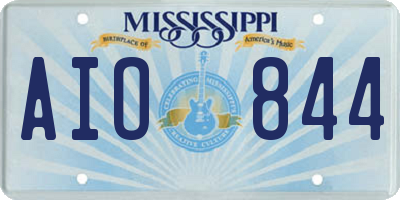 MS license plate AIO844