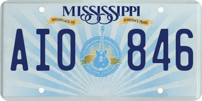 MS license plate AIO846