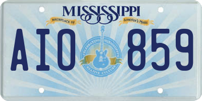 MS license plate AIO859