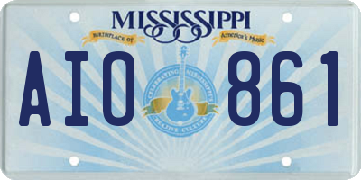 MS license plate AIO861