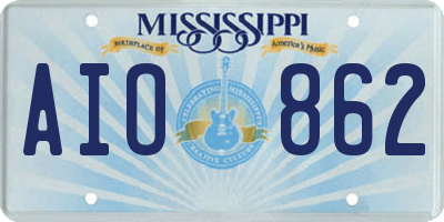 MS license plate AIO862