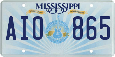 MS license plate AIO865