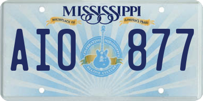 MS license plate AIO877